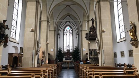 Innenansicht der Abteikirche des Zisterzienserklosters Kamp / © Alexander Brüggemann (KNA)