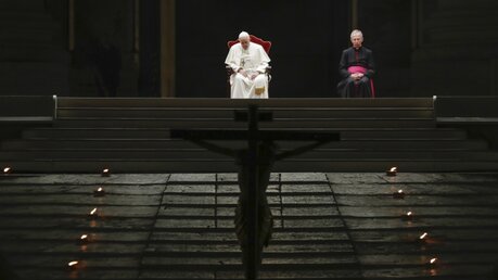 In sich versunken: Papst Franziskus / © Andrew Medichini (dpa)