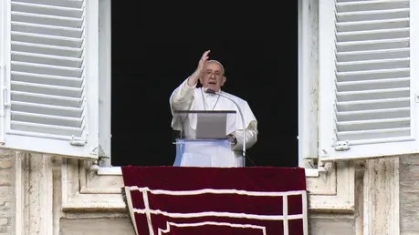 Papst Franziskus beim Angelus-Gebet / © Alessandra Tarantino/AP (dpa)
