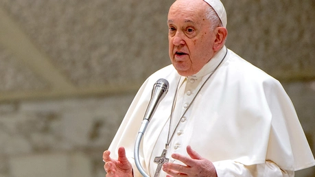 Papst Franziskus spricht während der Generalaudienz am 6. Dezember 2023 im Vatikan. / © Alessia Giuliani/CPP (KNA)