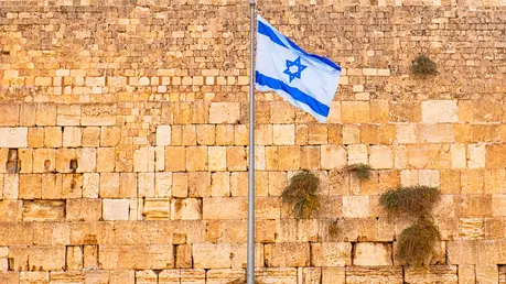 Die Flagge Israels vor der Klagemauer / © Botond Horvath (shutterstock)