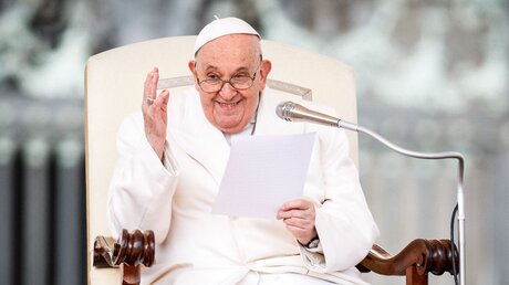Papst Franziskus ist gut gelaunt / © Lola Gomez/CNS photo (KNA)