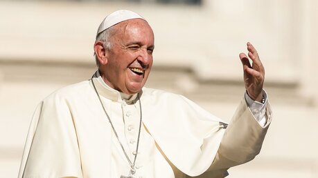Papst Franziskus lacht / © Paul Haring/CNS photo (KNA)
