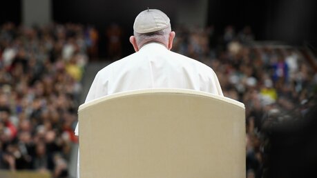 Papst Franziskus bei einer Generalaudienz / © Romano Siciliani (KNA)