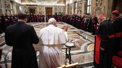 Papst Franziskus mit deutschen Bischöfen / © Vatican Media/Romano Siciliani (KNA)